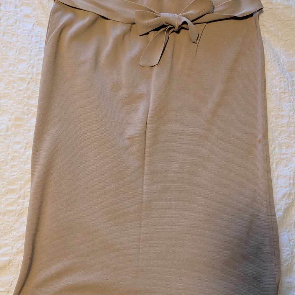 Eloquii Tan Pencil Skirt with Bow